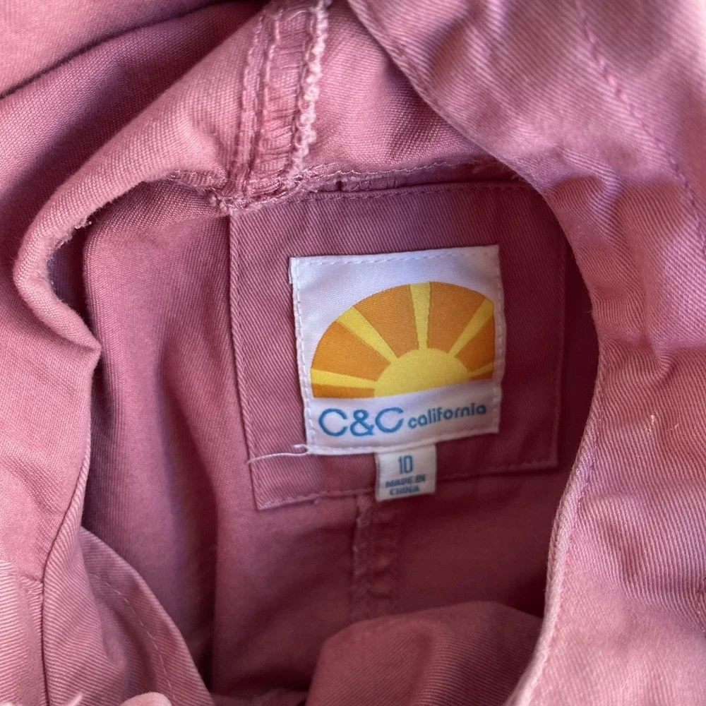 C&C California Coat Girls 10 Pink‎ Hooded Lightweight Twill Parka Jacket